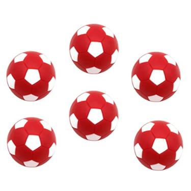 Imagem de Simhoa Pacote com 6 bolas de futebol de mesa substituta mini bola de futebol de plástico 32 mm - vermelha