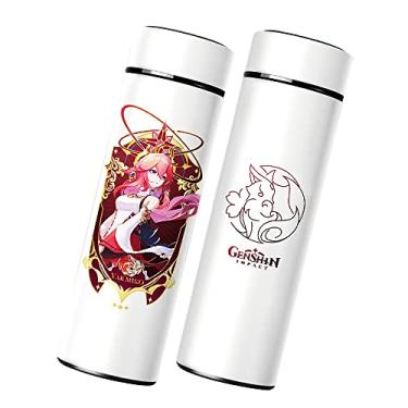 Imagem de Garrafa de água térmica Yae Miko, Genshin Impact Sports linda garrafa de bebida isolada para casa escola viagens ao ar livre