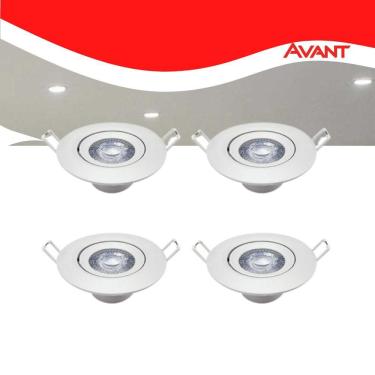 Imagem de Kit 4 Luminária Red. Spot 7w 3000k Branco-quente Avant
