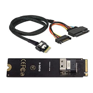Imagem de NFHK NGFF M-Key NVME para SFF-8654 Slimline adaptador de cartão SAS e U.2 U2 SFF-8639 NVME PCIe SSD cabo para SSD de placa mãe