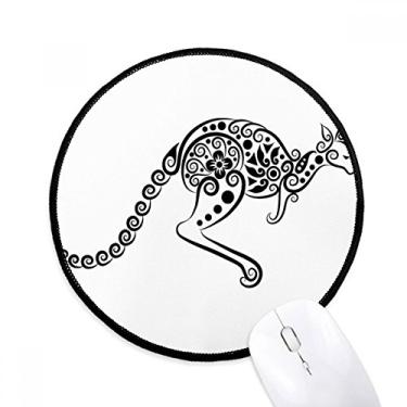 Imagem de DIYthinker Austrália Sabor Canguru Esqueleto Ilustração Mouse Pad Desktop Escritório Tapete Redondo para Computador