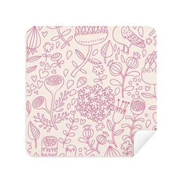 Imagem de Pó de desenho Flor Plantas Óculos Pano Limpador de Tela Tecido Camurça Pacote com 2