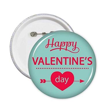 Imagem de Happy Valentine's Day Broche de coração verde com emblema de botão, 5 peças