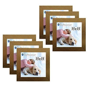 Imagem de Kit 6 Porta Retrado Molduras 15x15 Dourado