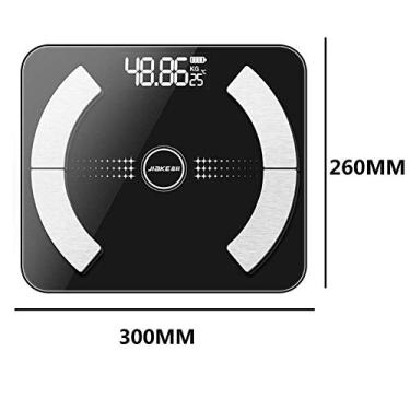 Imagem de balança de banheiro profissional bluetooth escala de peso usb de carregamento digital voz inteligente escala de gordura corporal aparência bonita durável