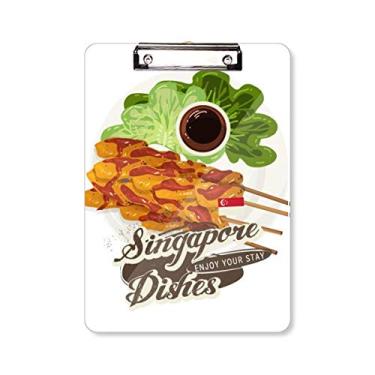 Imagem de Prancheta tradicional Singapura Satay Prancheta para escrever placa de apoio A4