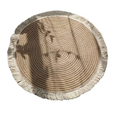 Imagem de Baoblaze Wandteppich de natural para interna Tassel Design Bohemian Home Decor Sofá da sala de de centro Wandteppich Wandteppich Wandteppich, 45cm