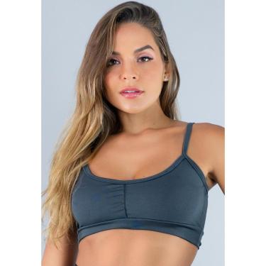Imagem de Top Fitness Cropped   Academia Franzido Suplex Mvb Modas  Feminino-Feminino