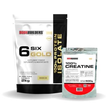 Imagem de Kit Whey Protein 6 Six Gold 100% Isolate Baunilha 2kg + 100% Creatina 500g - Bodybuilders