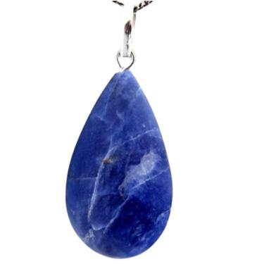 Imagem de Colar Gota Pedra Sodalita Azul Castoação Montagem Prata 950