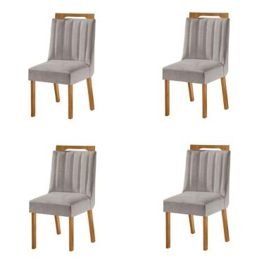 Imagem de Kit 4 Cadeiras Lottus Cinamomo/Capuccino - Lj Móveis