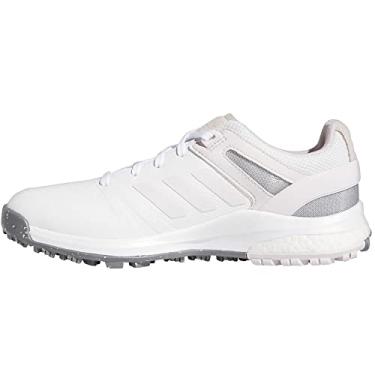 Imagem de adidas Tênis de golfe feminino EQT Spikeless, Calçado branco/quase rosa/cinza, três, 10
