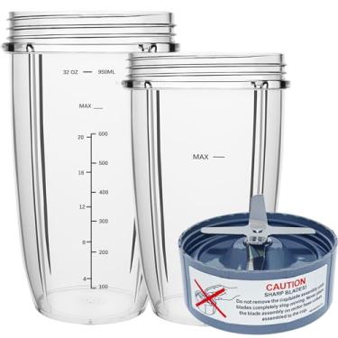 Imagem de PODCAY Peças de reposição para liquidificador Nutribullet, copos de 940 ml e 680 g com lâmina extratora de substituição, compatível com liquidificadores Pro Nutri Bullet 600W/900W (3 peças)
