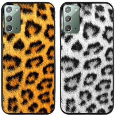 Imagem de 2 peças de capa de telefone traseira de silicone em gel TPU com estampa de leopardo legal para Samsung Galaxy (Galaxy Note 20)