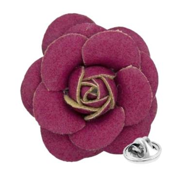 Imagem de Vittorio Vico Broche de lapela de couro formal masculino premium - Boutonniere para homens, broche, 2.5" (6.36CM), Couro, Não aplicável