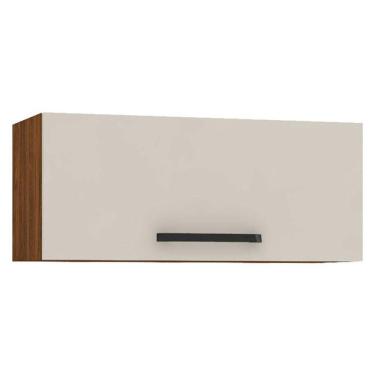 Imagem de Armário Aéreo Geladeira Ametista 70 Cm Nogueira Off White - Kits Paraná