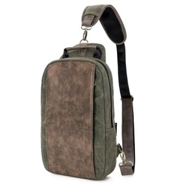 Imagem de ecosmile Bolsa mensageiro de lona, bolsa tiracolo tiracolo para homens e mulheres, bolsa de viagem e trabalho, Verde - B