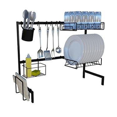 Imagem de Cozinha Suspensa Modular Autosustentável Escorredor de Pia Sem furos 14 Peças DiCarlo 63cm (Preto)