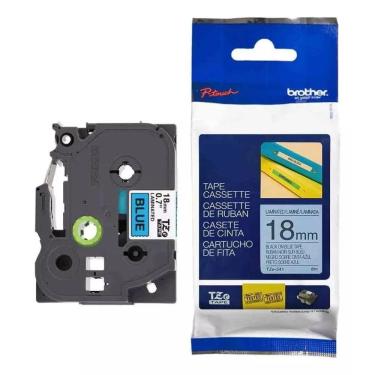 Imagem de Fita para Rotulador Brother 18MM TZE541 Preto e Azul