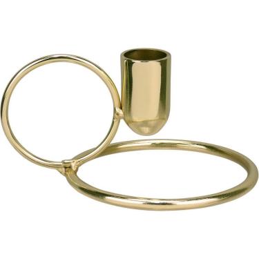 Imagem de Castiçal Porta Vela Decorativo Home&co Metal 6x12x12cm Dourado