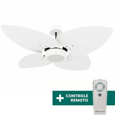 Imagem de Ventilador de Teto Com Controle Remoto Natuvent Dahlia Led 4 Pás Madeira Branco 6500k Branco Frio (127, Volts)
