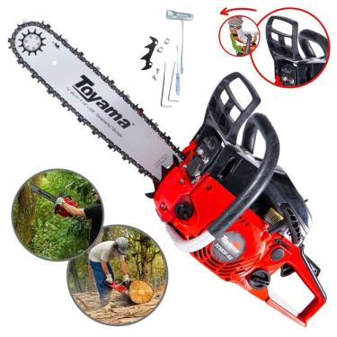 Imagem de Motosserra À Gasolina TCS53FG2 Toyama 49cc 2,8HP de Potência 13.500rpm Forte e Econômica Com Sabre 16 Polegadas Ponta Rolante