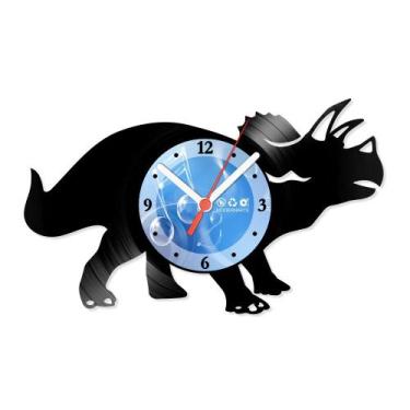 Imagem de Relógio De Parede Disco Vinil Infantil - Triceratops - VIN-009 - Moder