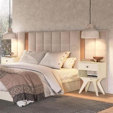 Imagem de Cabeceira Casal Estofada para Cama 2,75m Dalla Costa MDF - Dalla Costa