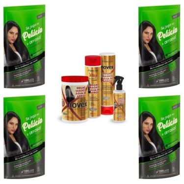 Imagem de Hene Em Gel Rena Preto Natural 04x180gr Pouch+Brilho Magico Agua de Ar