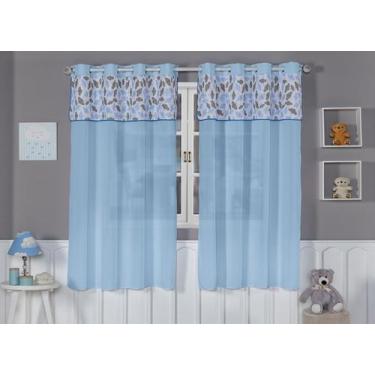 Imagem de Cortina Quarto Bebê Infantil Menino E Menina 2,90x1,80 Estampada Lisa 