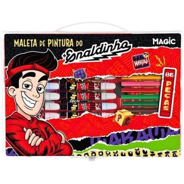 Imagem de Maleta Para Pintura Enaldinho 86 Itens Plastica Magic Kids, Vermelho