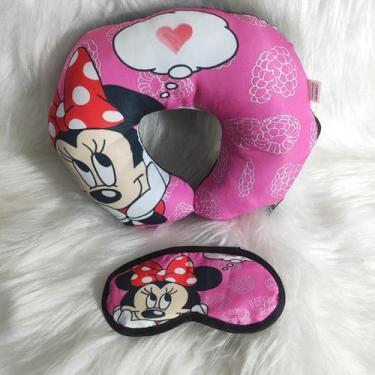 Imagem de Almofada Para Pescoço Com Máscara de Dormir Viagem Descanso Macio Esta