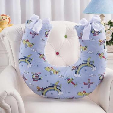 Imagem de Almofada Amamentação Travesseiro Multifunções Apoio De Bebê Firme e Ma