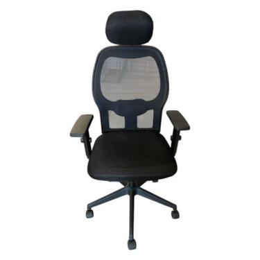 Imagem de Cadeira Escritório Presidente Tela Mesh W-43C Preta Braço 2D - B.Hoff 