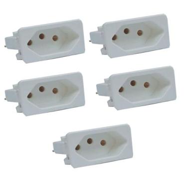 Imagem de Modulo Tomada 10a Amperes Embutir Fêmea 3 Pinos 5 Unidades - MARELAGO