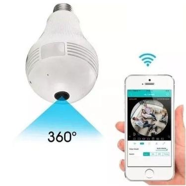 Imagem de Camera Ip Seguranca Lampada Vr 360 Panoramica Para Lojas - A.R Varieda