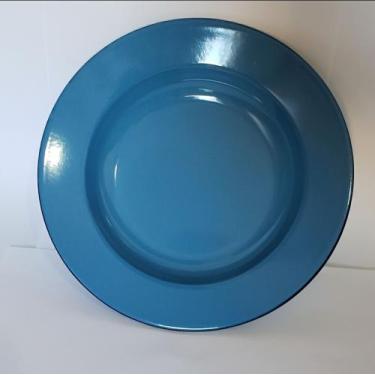 Imagem de 01 Prato Esmaltado Ágata Original 22cm Cor Azul Postagem Rápida - Meta
