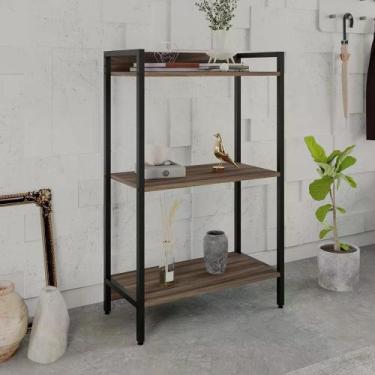 Imagem de Estante Dynamica Industrial 60 cm - Nogal/Preto - Yescasa, Marrom
