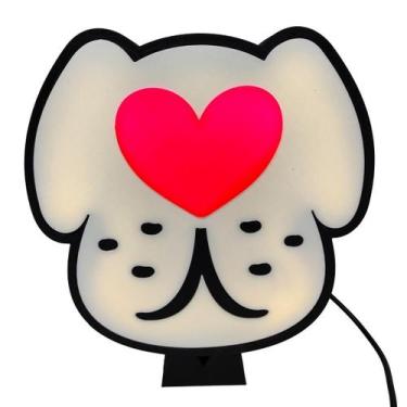 Imagem de Luminária Pet Dog Cachorro Led Abajur Mesa 3D Com Fonte - Pupa 3D