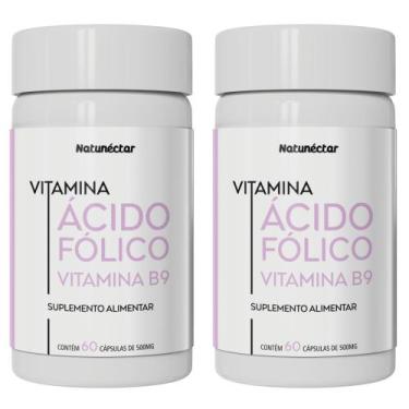 Imagem de Kit Combo 02 UND Acido Fólico Vitamina 120 Cápsulas  Natunéctar
