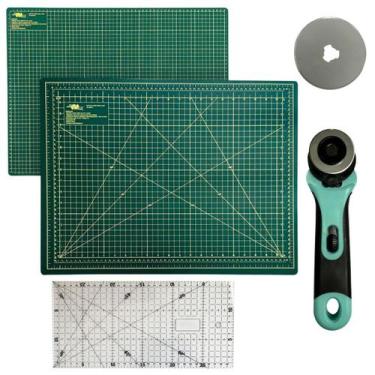 Imagem de Kit Base Placa Para Mesa Tabua de Corte Artesanato A3 45x30 Régua de A