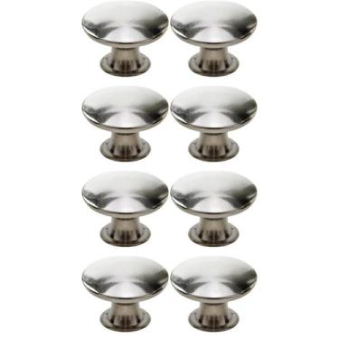 Imagem de Kit 8 Puxador Ponto 31mm Aço Escovado Para Gaveta - RENNA