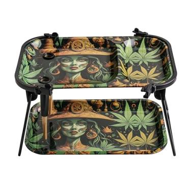 Imagem de Bandeja decorativa de camada dupla de metal para tamanho king size e tamanho 1 1/4, inclui suporte dobrável, dispositivo de colocação, escova