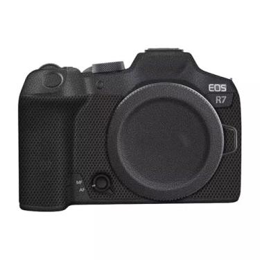 Imagem de Película para câmera Canon EOS R7 antirriscos envoltório de vinil filme de desenho animado protetor corporal casaco acessórios de fotografia adesivo (couro preto)