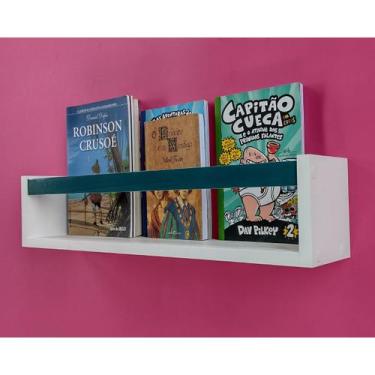 Imagem de Prateleira Revisteiro Infantil Mdf Colorido Nicho de Parede Organizado