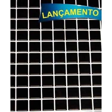 Imagem de Papel Adesivo Contact De Parede Pastilha Preta 45 Cm X 5 Mts - Plastco