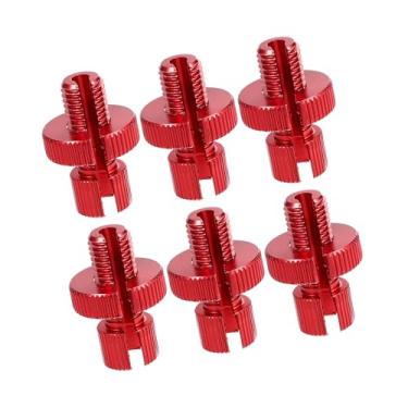 Imagem de REPAIROCK 6 peças de parafuso ajustador de linha de cabo de embreagem de freio M10 com fenda para motocicleta, bicicleta, scooter, liga de alumínio, vermelho, peças de reposição automotivas