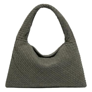 Imagem de Bolsas Hobo de Camurça Despojada Feminina Moderna de Camurça Bolsa Bolsa de Ombro Bolsa de Trabalho Alça Superior Vintage Satchels Bolsa de Mão, Verde militar, Free