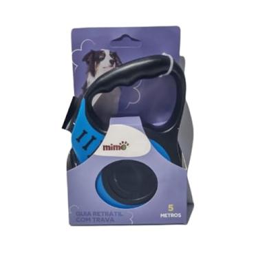 Imagem de [A Única com SELO MIMO PETS ]: Guia Retrátil 5m Premium Azul - Segurança Total e Diversão para Pets até 15,5kg.