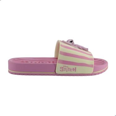 Imagem de Chinelo Slide Infantil Grendene Kids 23285 Disney Mania Rosa e Bege